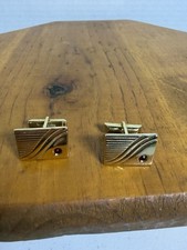 Gemelli vintage tono oro retro girevole quadrati testurizzati PAT 2472958 classici Cufflinks price
