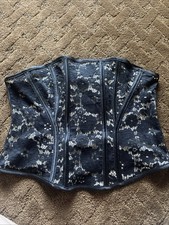 Top bustier corsetto stravagante in raso con lacci, nero, civetta, taglia XL Corset price