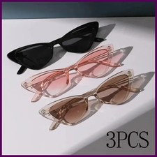 3 paia per set occhiali da sole piccoli occhi di gatto donna carini skinny occhi di gatto retrò Accessori per Eyewear price