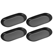 4 Pezzi Vassoio Decorativo in Acciaio Inox 3,9" Vassoio da Servizio Ovale, Nero Serving Tray price