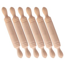 6 Pezzi Piccolo Rolling Pin Miniatura Artigianale Casa delle Bambole Modello Cucina Giocattolo Rolling Pin price
