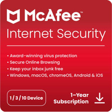 McAfee Internet Security 2026 1, 3, 10 Dispositivo 1 o 2 Anni Rinnovo Automatico - Digitale Security Devices price