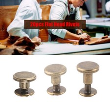 20 pezzi testa piatta rame ottone viti dadi chiodi rivetti tappo pelle accessorio adatto Screws, Nails, Nuts price