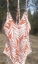 Costume intero donna Shade & Shore arancione bruciato tropicale stampa foglia grande Swimsuit price