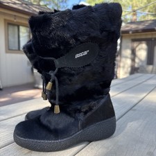 Stivali Oscar Sport Italian Apres Ski in pelliccia nera taglia 36 EU, 5,5 US Ski Stivali price