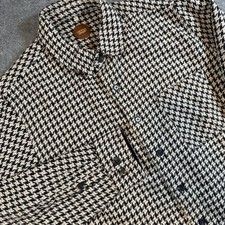 Giacca Common People uomo grande nera pied de poule tweed bottoni davanti soprabito Overcoat Uomo price