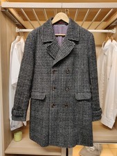 TED BAKER SOPRABITO GIACCA TAGLIA 3 GRIGIO MISTO LANA DOPPIOPETTO WATT UOMO PEA Overcoat Uomo price