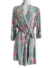 Accappatoio floreale Laura Ashley XL maglia morbida avvolgente spa blu salotto pigiama elasticizzato Nightgown e Accappatoio Donna price