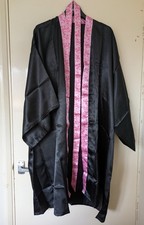 Kimono in seta nero e rosa con cintura taglia unica vestaglia accappatoio da bagno Nightgown e Accappatoio Donna price