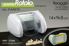 PORTA ROTOLO CARTA IGIENICA BIANCO 14*9*8CM MURO PARETE ADESIVO TASSELLI FISSO Supporto per Carta Igienica price