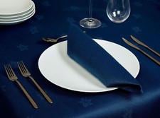 Tovaglioli e tovaglie blu reale - Design foglie di edera (cotone damascato egiziano) Tablecloth price