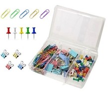 SET PER UFFICIO FERMAGLI GRAFFETTE E SPILLI 146 PEZZI IN BOX/CONTENITORE Set Ufficio price