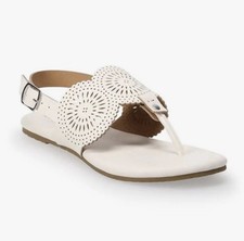 Sandali Lauren Conrad acquamarina bianchi con cinturino a T Thong, String price