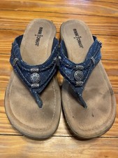 Minnetonka sandalo donna Silverthorne 360 tanga in denim blu taglia 7 Thong, String price
