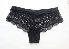Slip donna perizoma floreale maglia e pizzo intimo hipster perizoma mutandine nero S-M Thong, String price