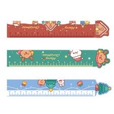 3PCS Righello Cartoni Animati Natale Bambini Strumento di Misura Legno Righello Dritto Ruler price