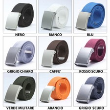 CINTURA UOMO REGOLABILE MILITARE FIBBIA TELA 115CM COLORI CROMATO UNISEX Cintura uomo price