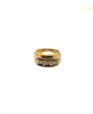 Anello uomo fascia oro bicolore 14 kt veri diamanti naturali vintage Anillo de Oro Oro Wedding Band price