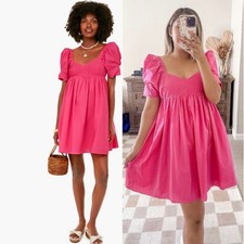 Tuckernuck Casa Giacinto Preppy Barbie Rosa Mini Maniche a Sbuffo Abito Laurea Abito Ragazza price