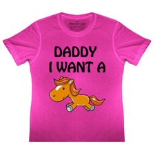 Bambini Divertente Papà Voglio Un Pony T Camicia Equestre Equitazione Caccia T-camicia Ragazza price