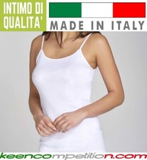 Top donna canotta spallina canottiera intima spalla stretta 100% cotone jersey Canotta Top Donna price