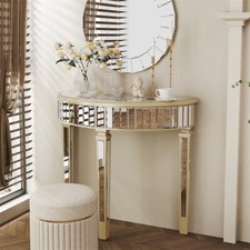 Tavolo Consolle Curvo Specchiato Vanity Table Scrivania Trucco Tavolo Accento Semicircolare Dresser / Vanity Tavolo price