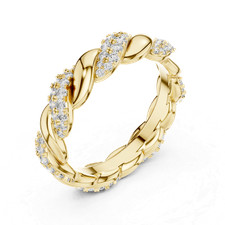 Anello Promessa Designer Eternity Diamante Certificato Naturale VVS1 D Oro 14... Diamante Eternity Anello price