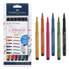 Pitt Artist Penne per Calligrafia | 6 Penne a Inchiostro India, Punta a Scalpello 2,5 mm | Multicolore... Chisel Tip (Calligraphy) Penna price