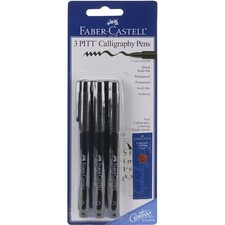 Faber-Castel PITT Penne per Calligrafia Punta a Scalpello, 2,5 mm, Nero, Confezione da 3 Chisel Tip (Calligraphy) Penna price