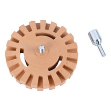 Decal Removal Eraser Wheel w/ Power Drill Arbor Adapter 4" Rubber Pinstripe Eraser price