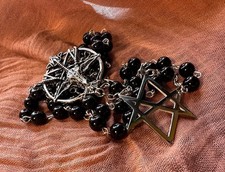 Nero e Argento, Baphomet Center, Esagramma Unicurso Stella Rosario Ave Satana 666 Rosari price