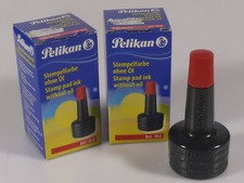 PRL) LOTTO PELIKAN STAMP PAD INK WITHOUT OIL INCHIOSTRO ROSSO TIMBRI SENZA OLIO Stamp & Inchiostro Pad price