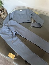 Set palestra Danskin blu a costine Activewear crop top e leggings a vita alta UK 10/12 Tracksuit Donna price