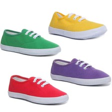 Kids Ragazzi Scarpe Casual Plimsole In Tela Con Lacci Vari Colori Taglia UK 10-3 Scarpe Casual Ragazza price