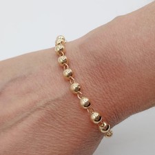 Bracciale in Argento 925 Placcato Oro Giallo 18k Modello Rosario con Palline Oro Bracciale price