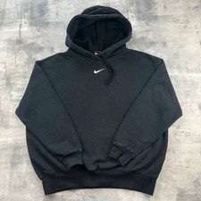 Felpa nera con cappuccio Nike Centre Swoosh Felpa Uomo price