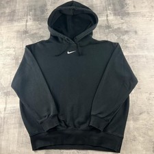Felpa nera con cappuccio Nike Centre Swoosh Felpa Uomo price
