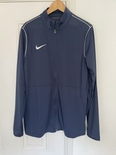 Nike Dri-Fit Tracksuit Top Navy Zipped UK Men's Size L - Large Fitness Sports Tracksuit Uomo price