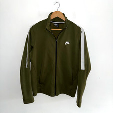 NIKE tuta top verde oliva uomo taglia M giacca bianca righe stampa logo Tracksuit Uomo price