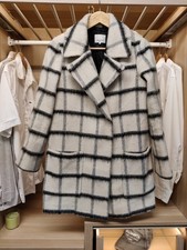 GRANDE PLAINS SOPRABITO GIACCA cappotto PICCOLO BIANCO CHECK CHIUSURA A POPPER MISTO LANA DONNA Overcoat Donna price