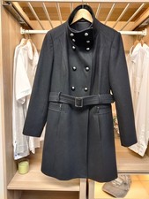MARKS & SPENCER SOPRABITO GIACCA UK12 NERO MISTO LANA MILITARE COLLO A IMBUTO DONNA Overcoat Donna price