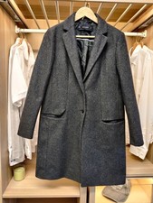 ZARA BASIC SOPRABITO GIACCA cappotto MEDIA ANTRACITE MONOPETTO LANA RICCO DONNA Overcoat Donna price