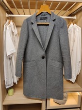 ZARA BASIC SOPRABITO cappotto MEDIA ANTRACITE SFODERATO SINGOLO BOTTONE DONNA Overcoat Donna price