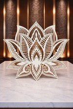 Mandala Lotus Wall Art Bianco Moderno Pannello Decorativo Decorazione Casa Ornamento Multi-piece / Forex Decorazioni da Parete price