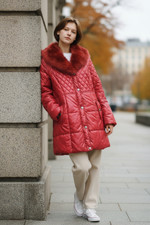 Giacca donna trapuntata giubbino leggero taglia 42 rosso imbottito con collo ... Giacca Donna price