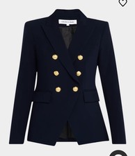 Giacca Veronica Beard Miller Dickey Blazer Navy Oro Crest Bottoni Taglia 10 Giacca Donna price