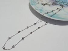 1pz collana 50cm+5cm in acciaio inox con perline 3mm colore argento scuro Collana in argento price