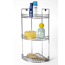 MENSOLA ANGOLARE 3 RIPIANI IN METALLO CROMATO Cm 19x19x49 h ARREDO BAGNO Bagno Mensola price