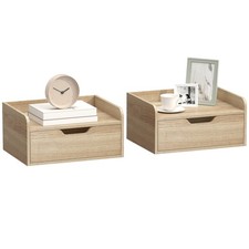 HOMCOM Set di 2 Comodini Galleggianti, Comodino con Cassetto, Legno Naturale Nightstand price