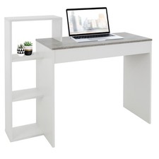 Scrivania computer con 3 ripiani tavolo da lavoro ufficio studio bianco/grigio Ufficio Computer Scrivania price